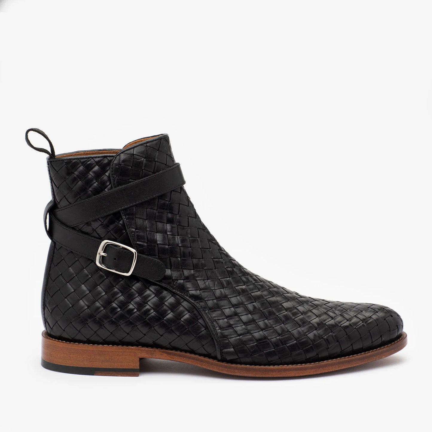 Samuel Black Leather Braided Jodhpuri Boot