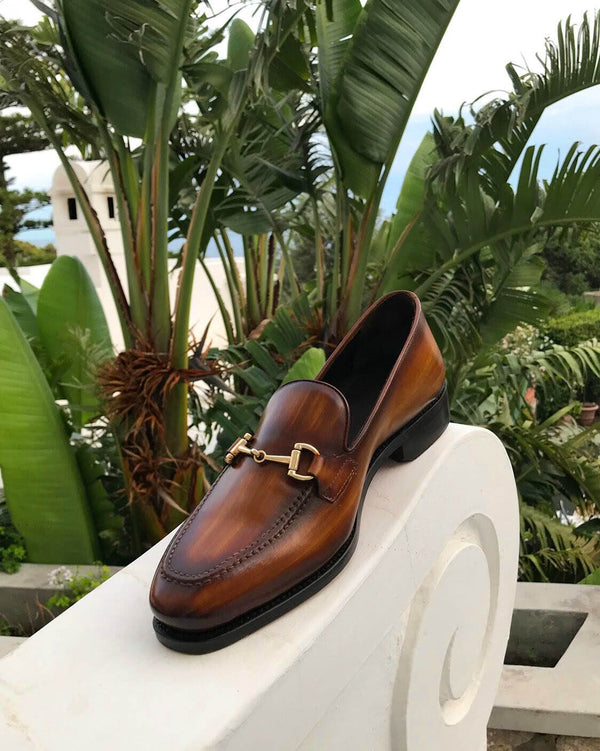 Theo Tan Patina Horsebit Loafer