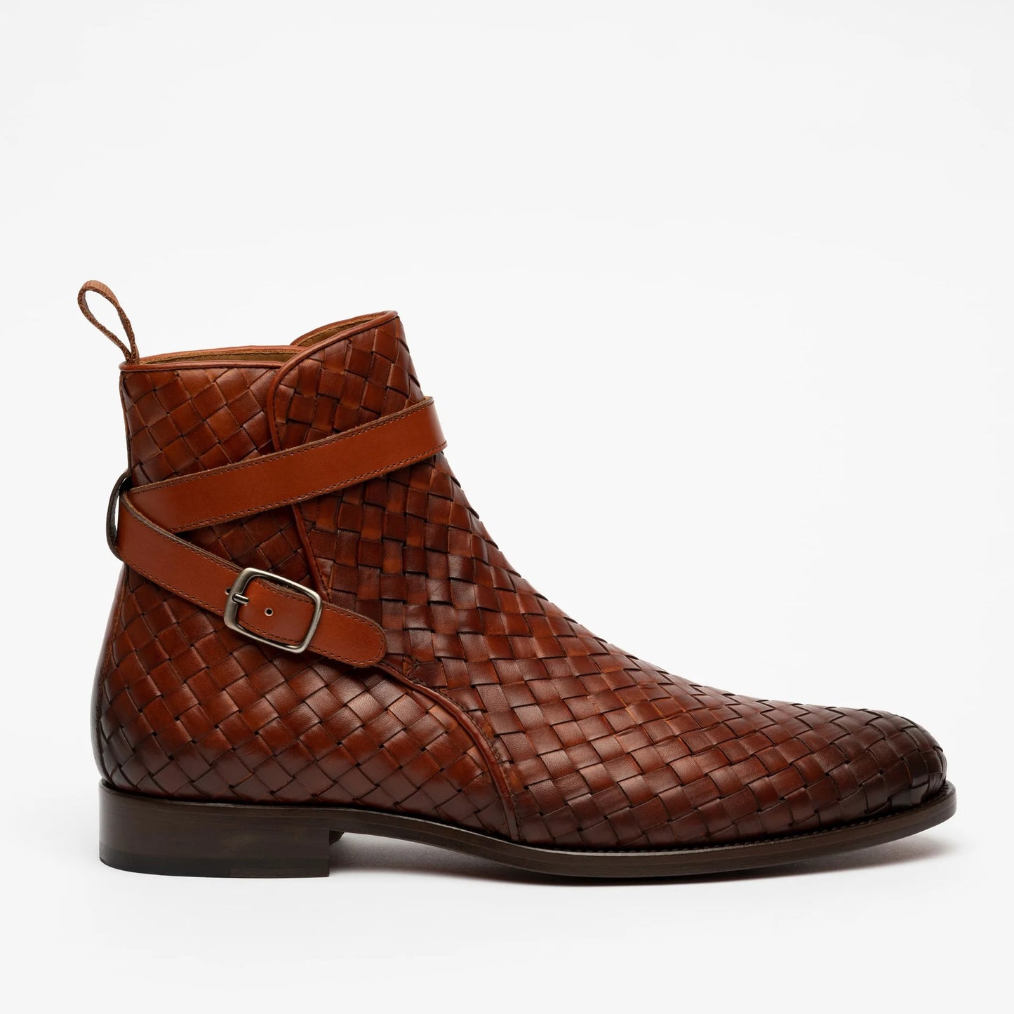 Samuel Tan Leather Braided Jodhpuri Boot