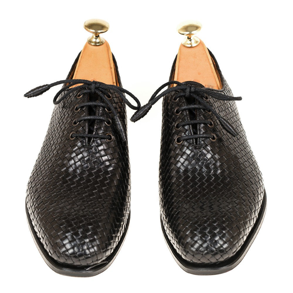 Lynn Black Braided Leather Wholecut for Women