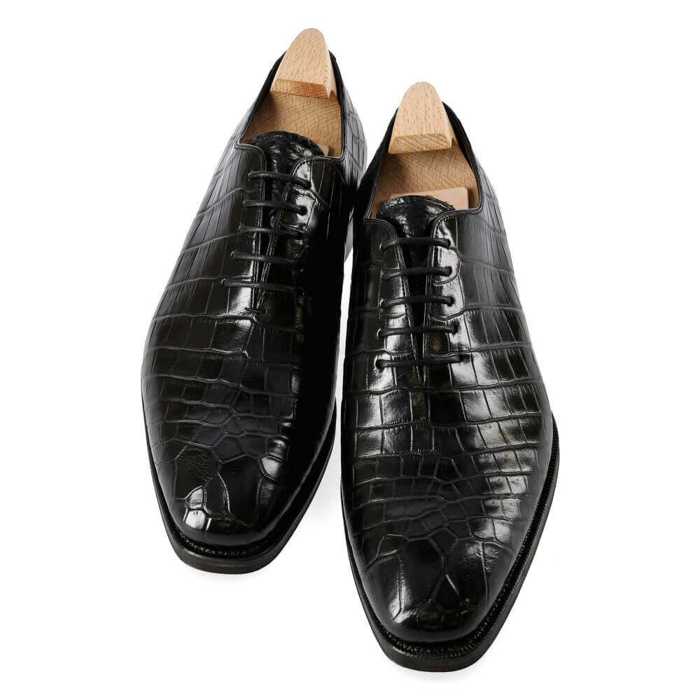 Louie Black Croco Print Wholecut