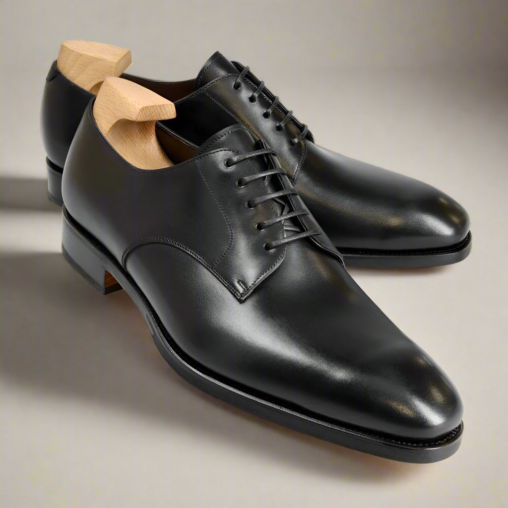 Black Leather Derby Formal Lace Up Shoes for Men – The Royale Peacock
