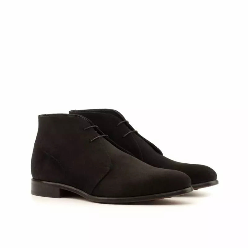Barney Black Suede Leather Chukka