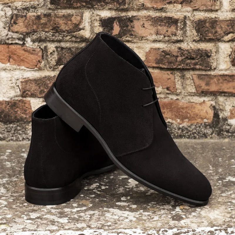 Barney Black Suede Leather Chukka