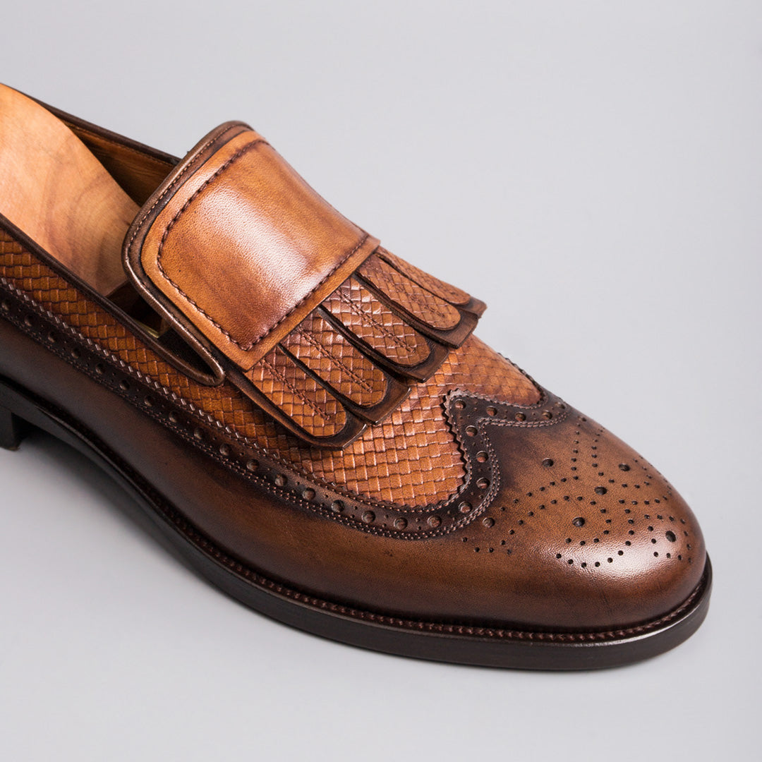 Arthur Dark Brown Burnished Loafer