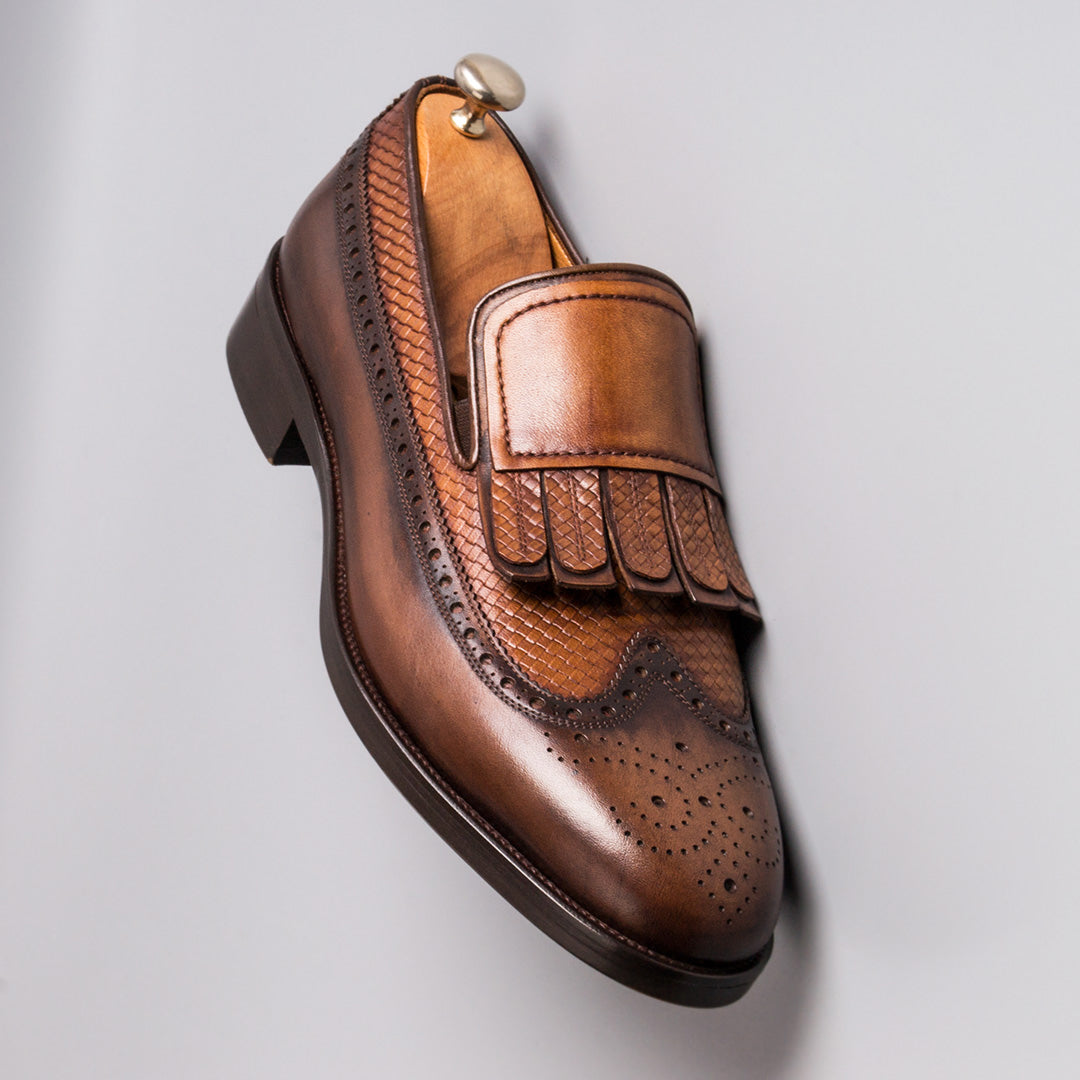 Arthur Dark Brown Burnished Loafer