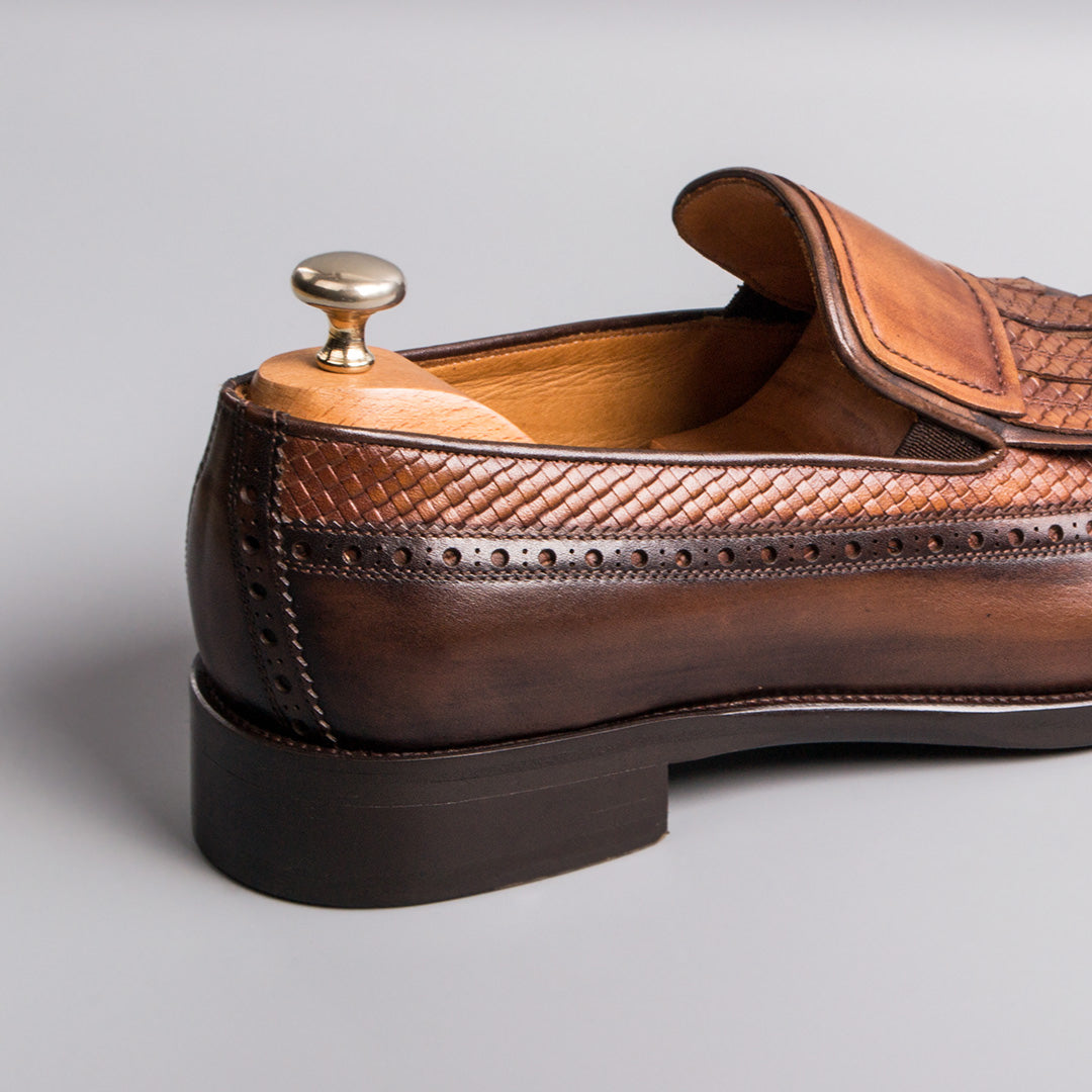 Arthur Dark Brown Burnished Loafer