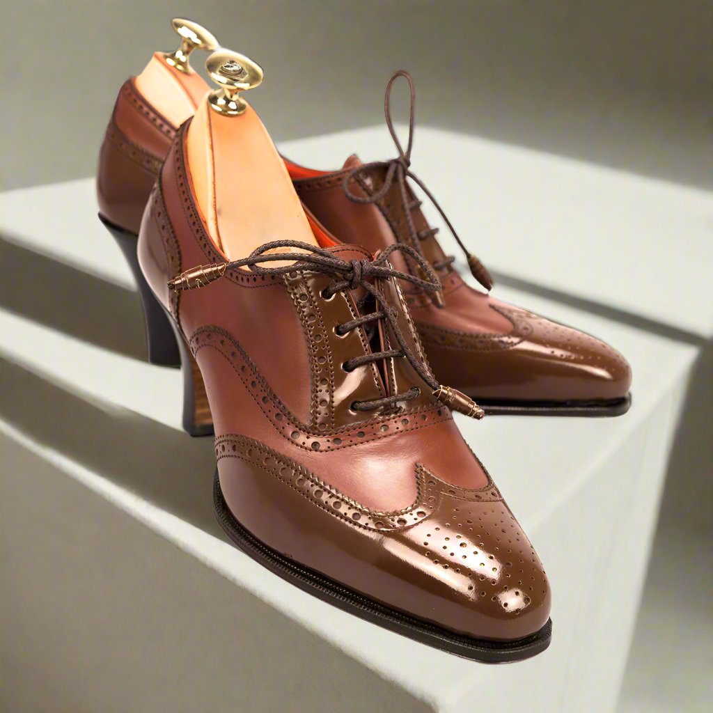 Alexandra Tan Brown Oxford Heel for Women