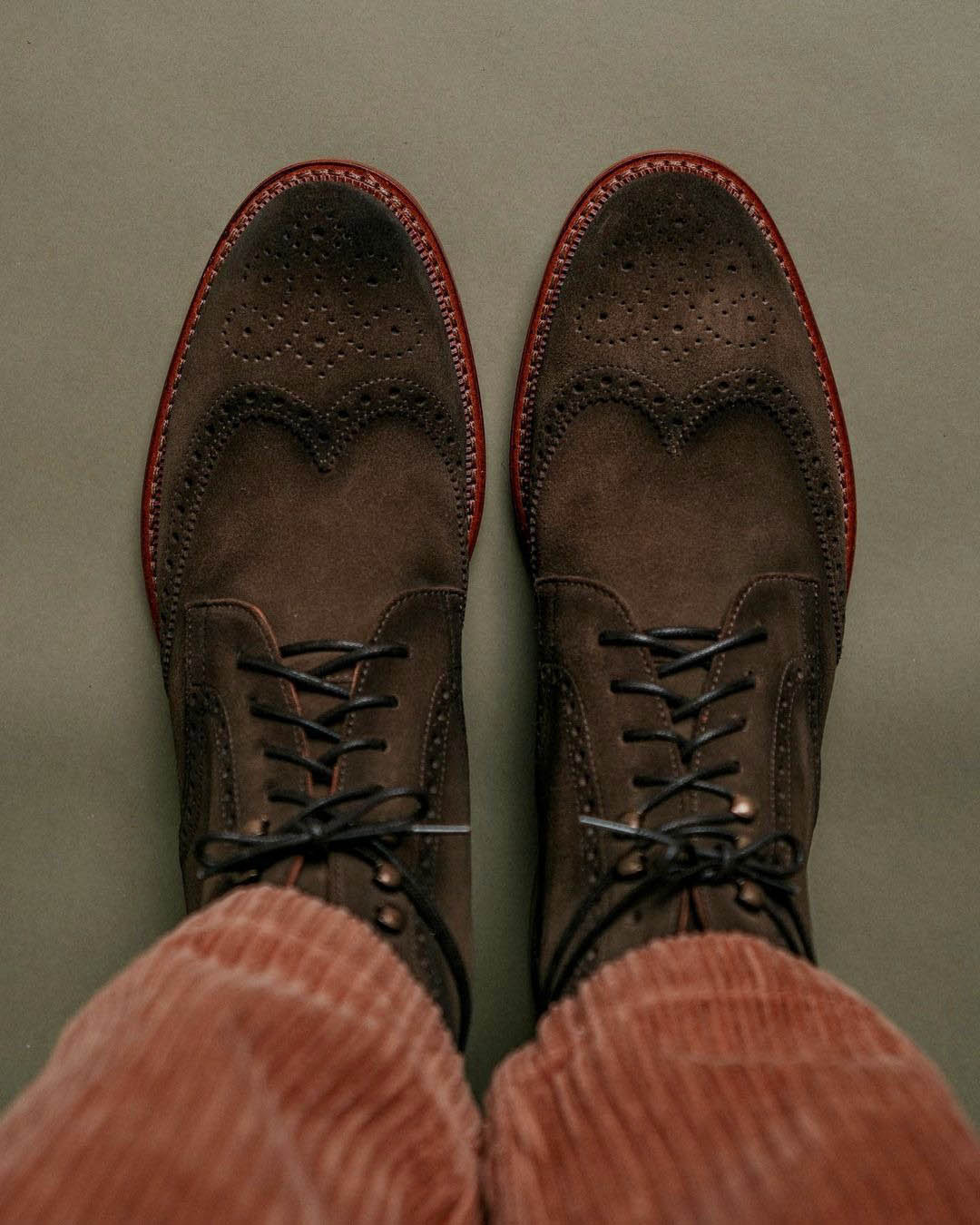 Robert Brown Suede Leather Military Lace Up Boot