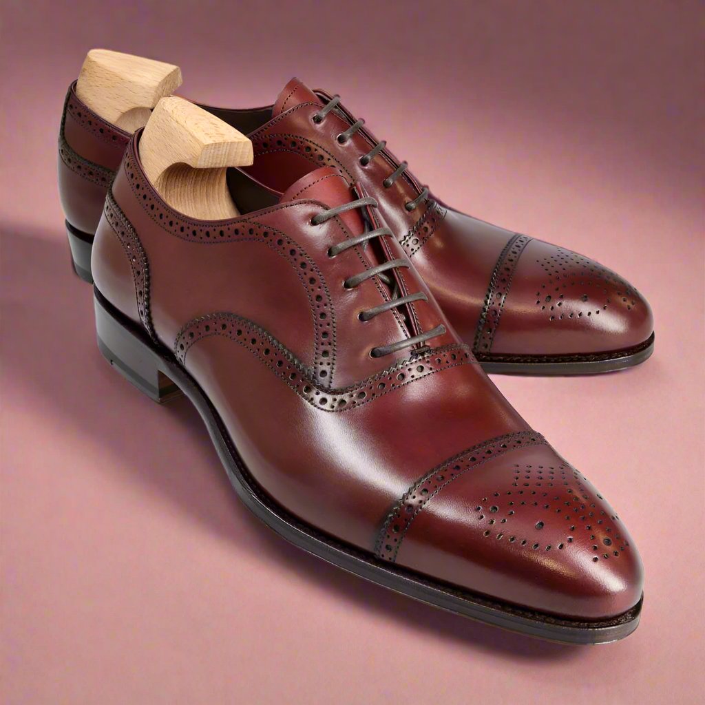 Triple Welt Burgundy Leather Brogues Herring Shoes Herring Sale
