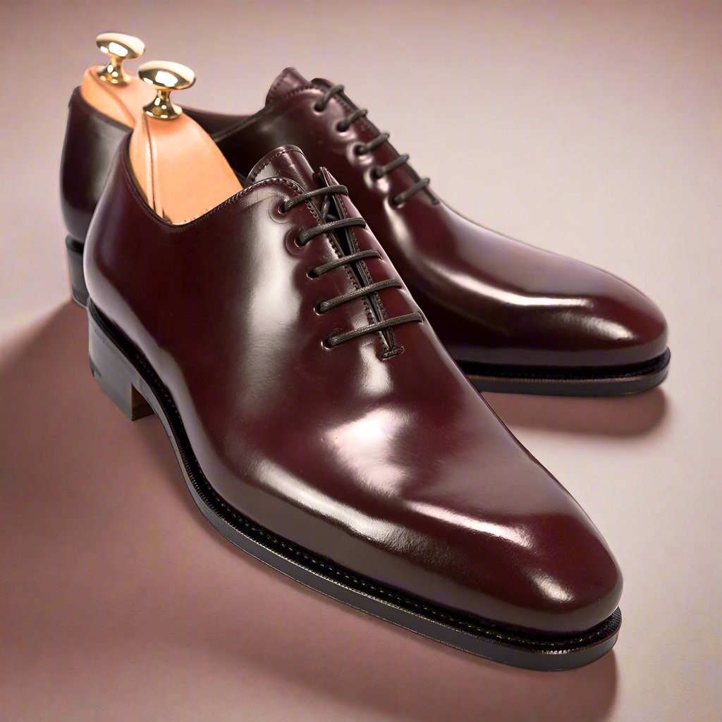 Burgundy wholecut shoes on sale
