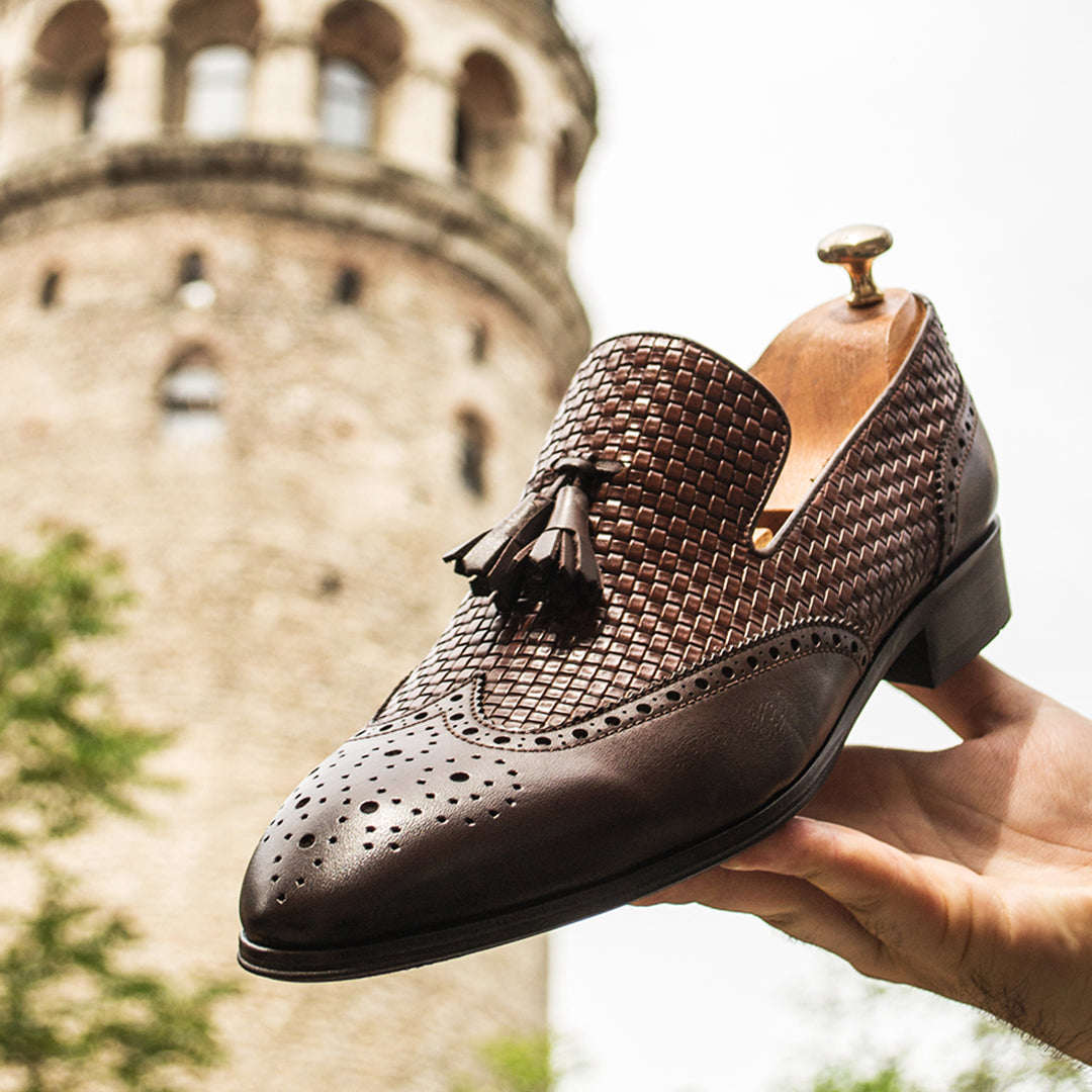 Theo Dark Brown Braided Loafer