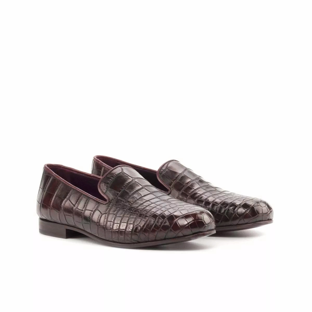 Joe Dark Brown Croco Print Slip-on Loafer