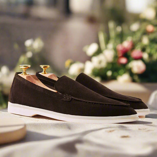 Cyrus Summer Dark Brown Suede Loafer