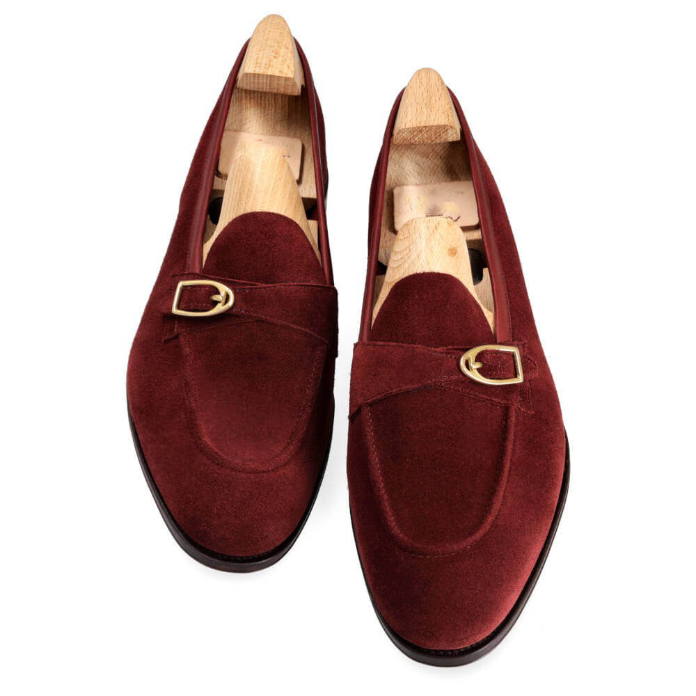 Elliot Burgundy Suede Monk Loafer