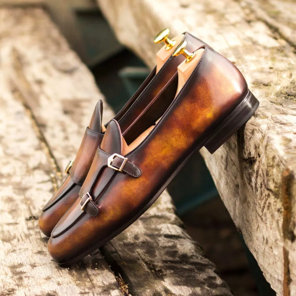 Anderson Fire Tan Patina Monk Loafer