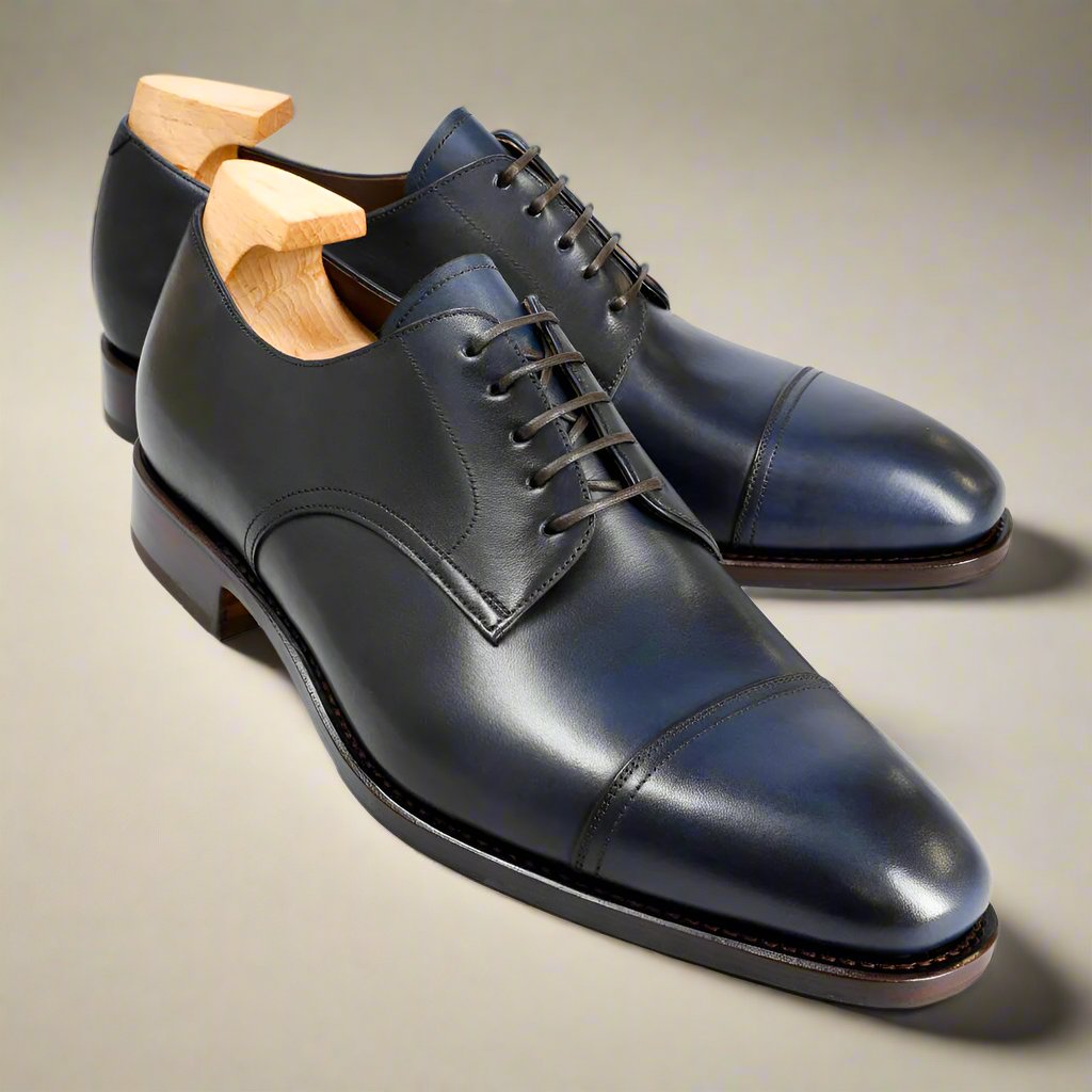 Gabriel Navy Blue Toecap Derby - Main Image