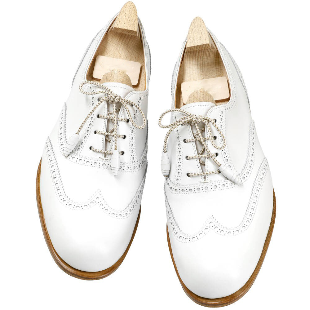Ivy White Leather Wingtip Oxford for Women