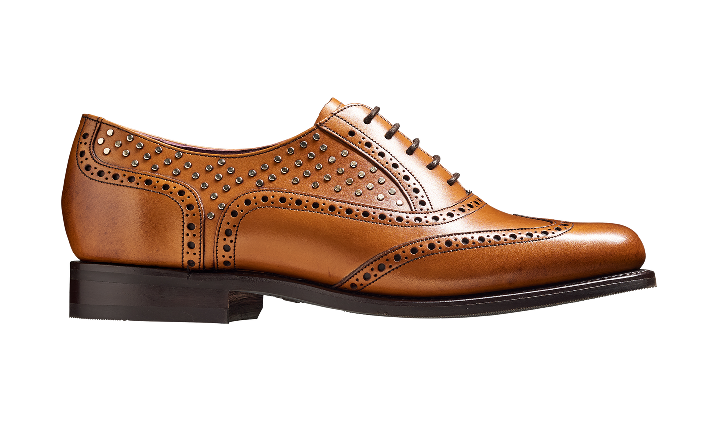 Studded Beauty Tan Leather Oxford for Women