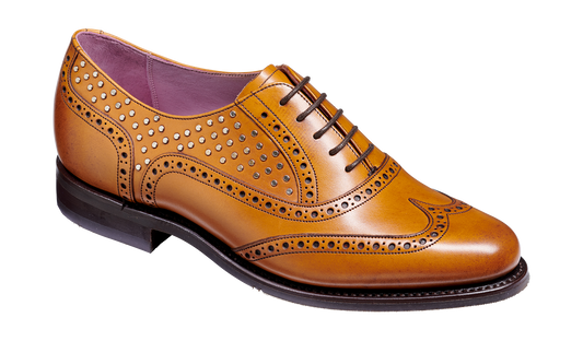 Studded Beauty Tan Leather Oxford for Women
