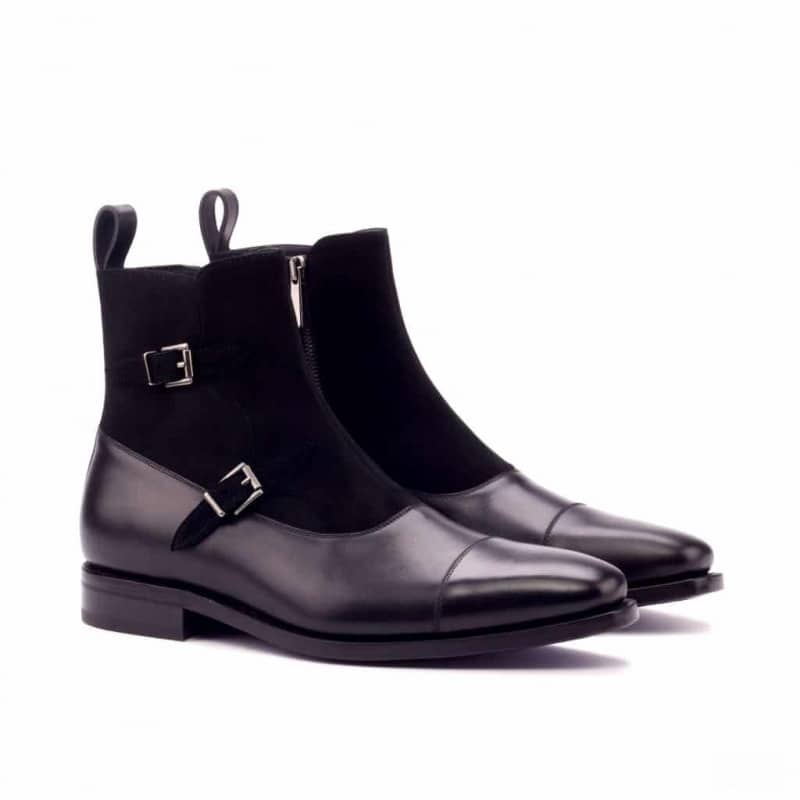 Gordon Black Leather & Suede Octavian Boot