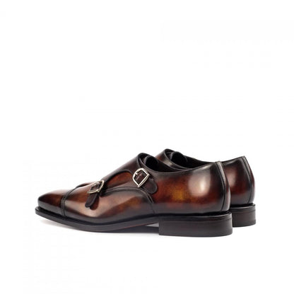 Carl Tan Brown Patina Goodyear Welted Double Monk Strap