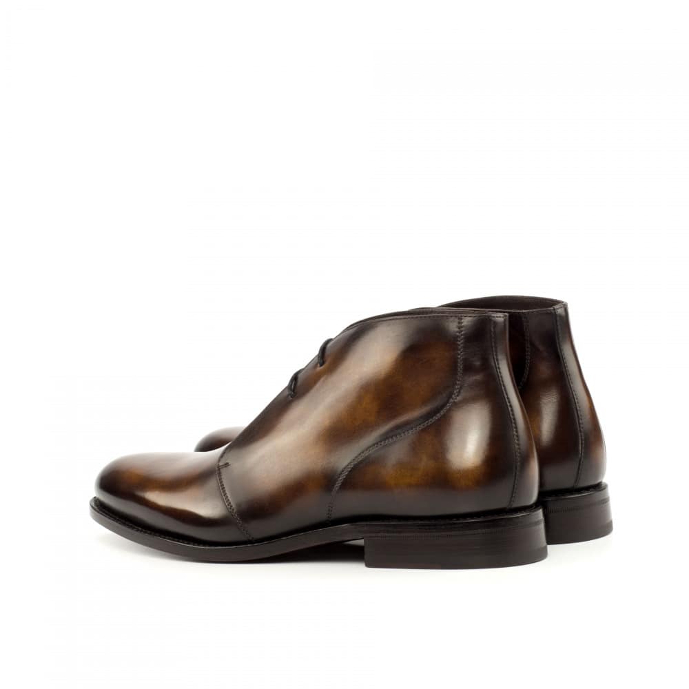 Theodore Tan Hand Patina Goodyear Welted Chukka Boot