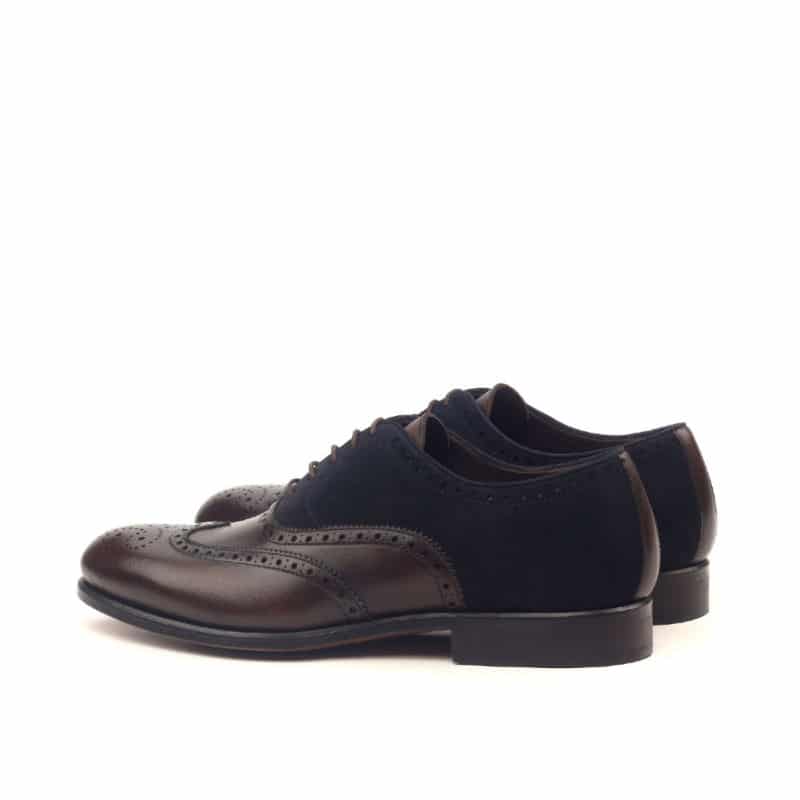 Albert Dark Brown & Navy Blue Suede Wingtip Oxford