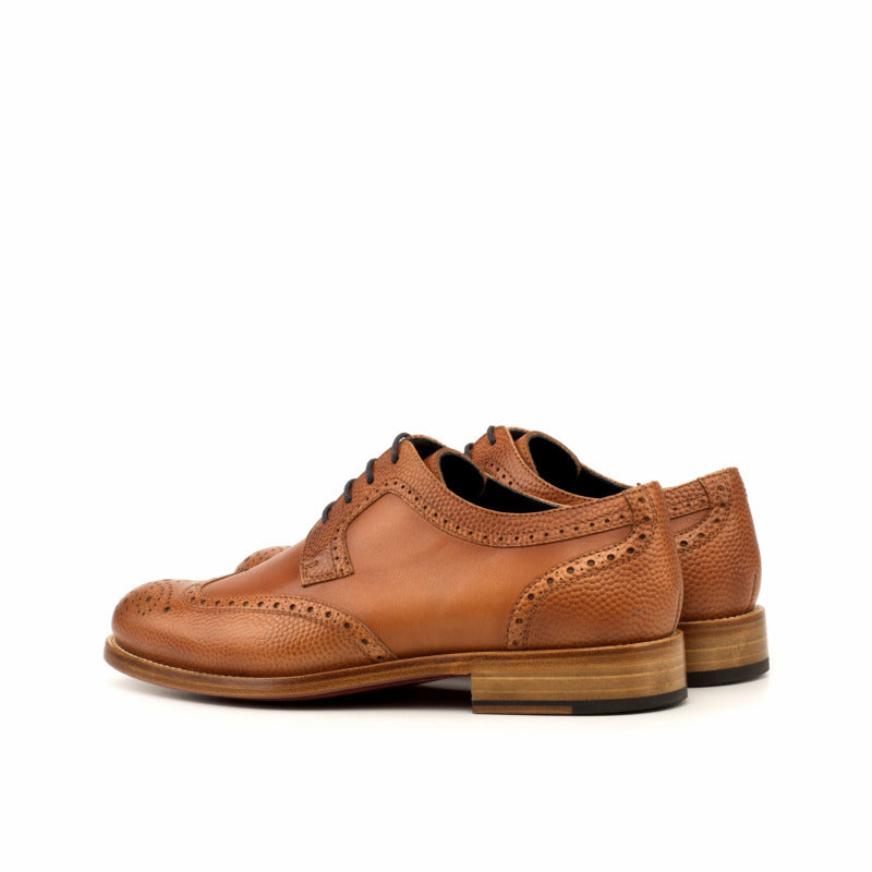 Ava Tan Leather Pebble Grain Derby for Women