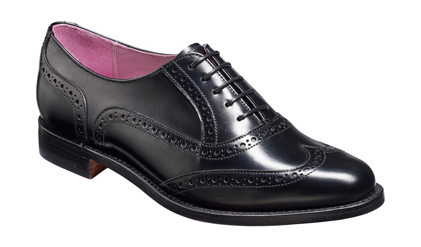 Black Calf Leather Oxford for Women