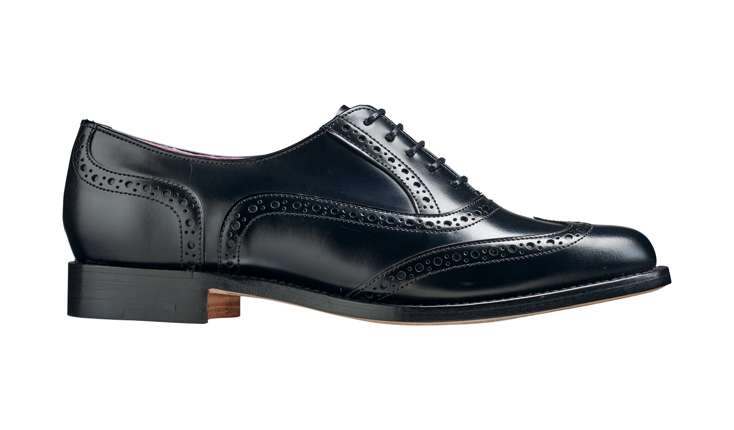 Black Calf Leather Oxford for Women