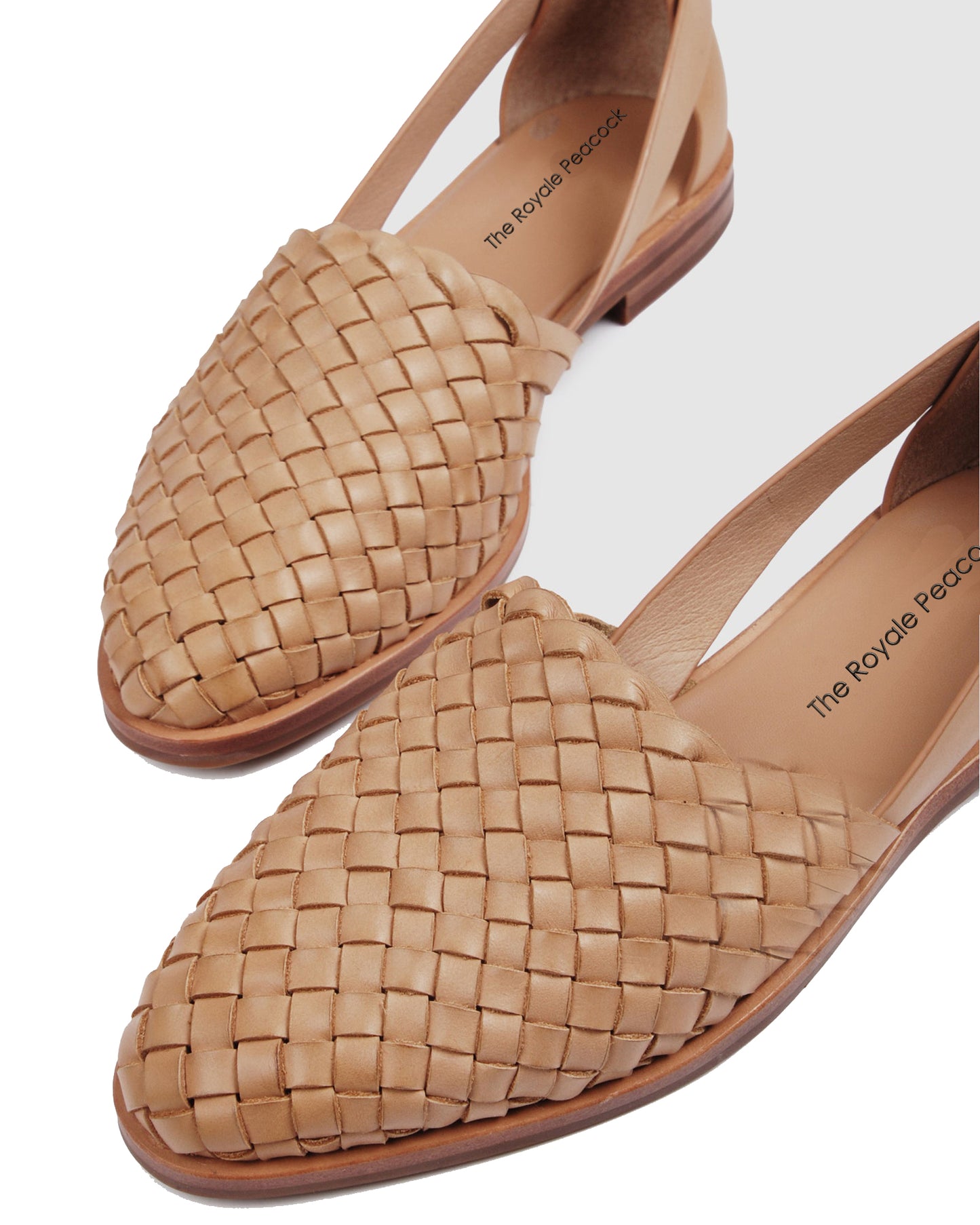 Zoe Beige Braided Flats for Women