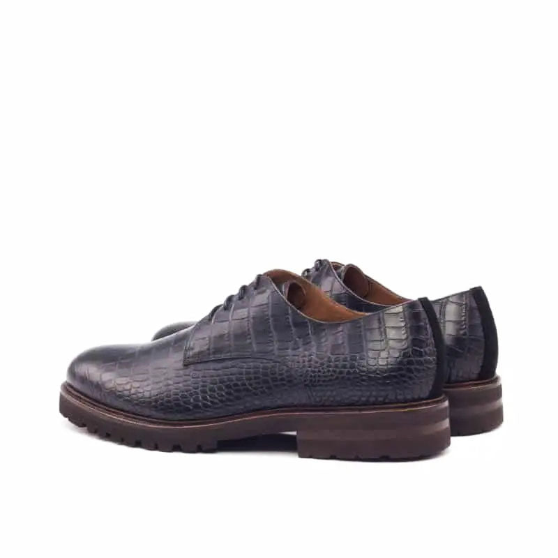 Harper Black Croco Print Derby