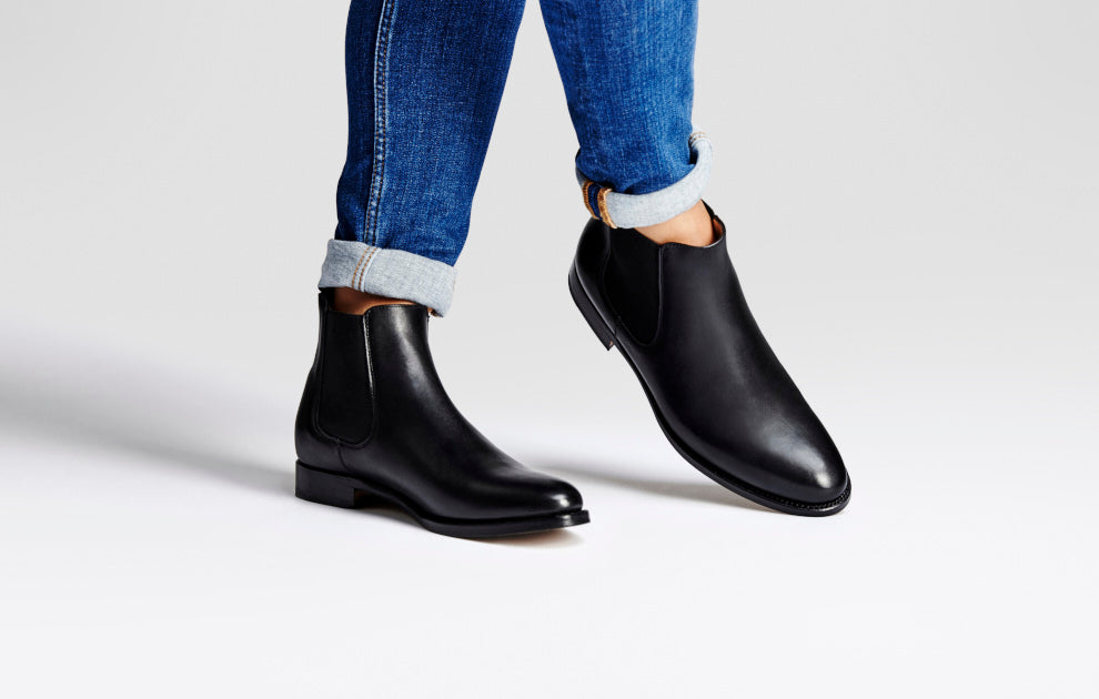Emma Black Leather Classic Chelsea for Women