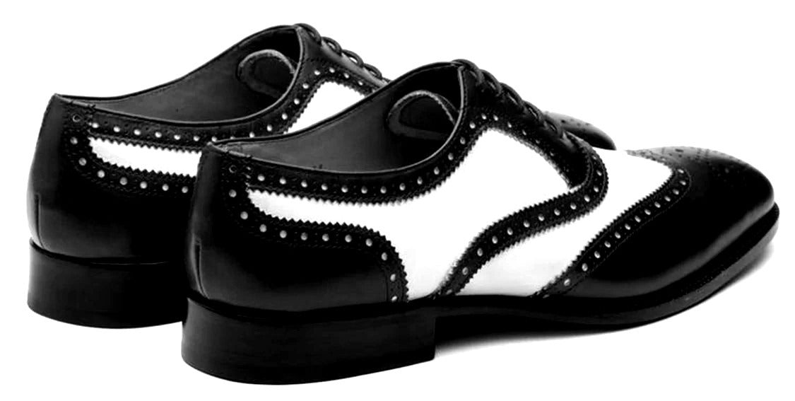 Tyrel Black White Brogue