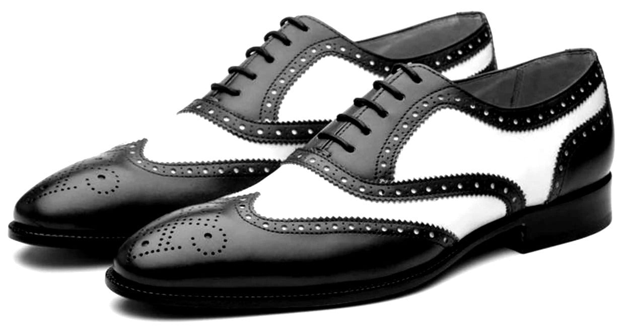 Tyrel Black White Brogue