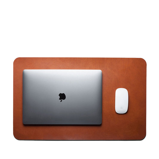 Cognac Tan Vegan Leather Desk Pad