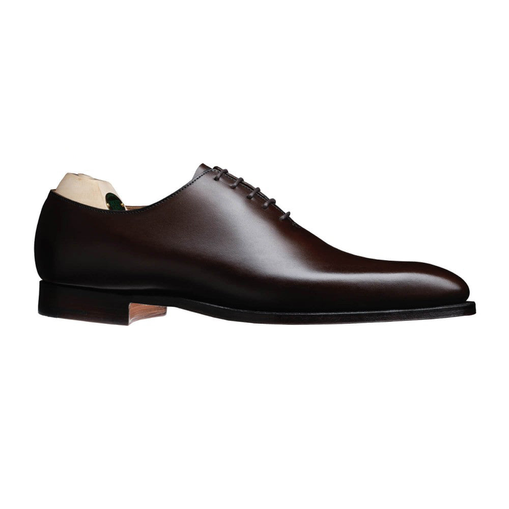 Dark Brown Leather Formal Wholecut Oxford Lace Up Shoes for Men with Leather Sole. Goodyear Welted Construction Available.