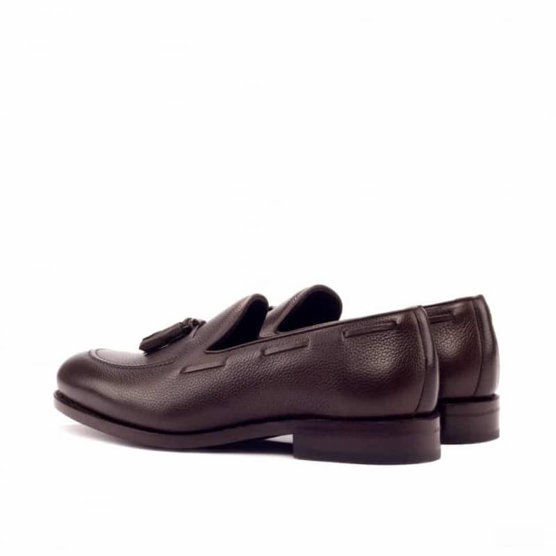 Gabriel Dark Brown Pebble Grain Leather Tassel Loafer