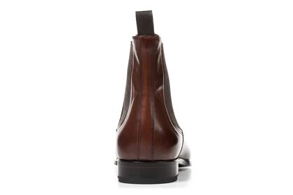 Brown Leather Formal Chelsea Boot Slip On Shoes for Men with Leather Sole. Goodyear Welted Construction Available.