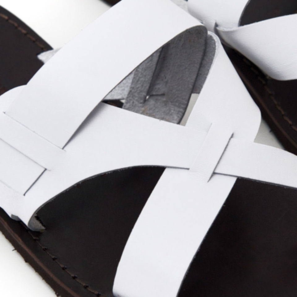 White Leather Chappal