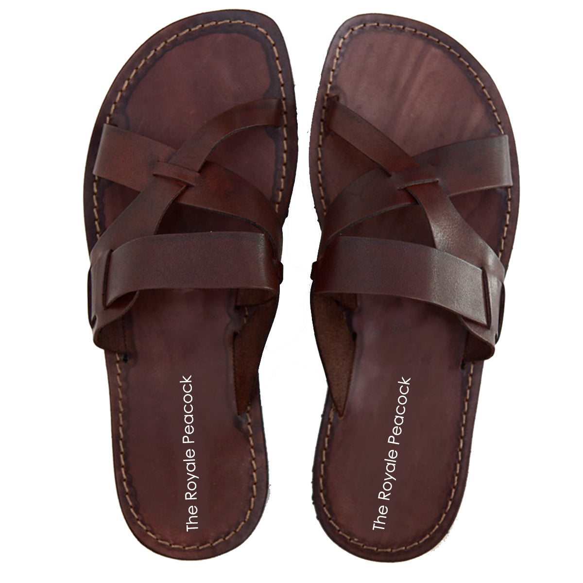 Brown Leather Strap Chappal - Main Image
