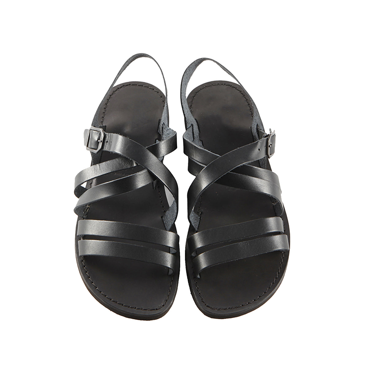 Black Leather Strap Sandal