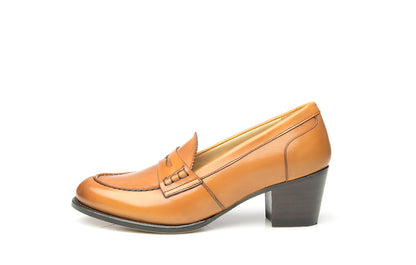 Back to Office Tan Leather Plump for Women