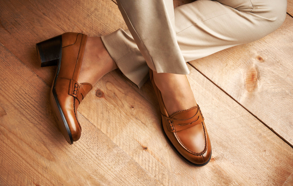 Back to Office Tan Leather Plump for Women