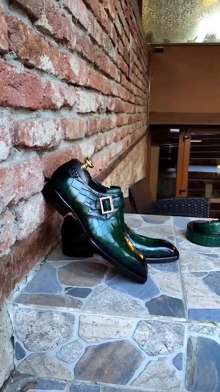 Cario Emerald Green Monk Strap