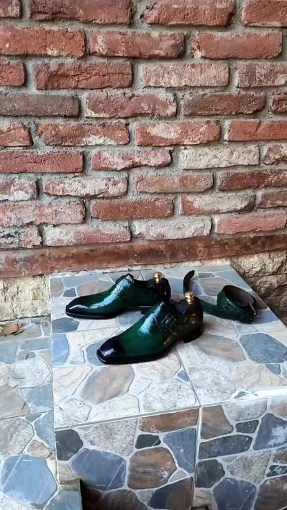 Cario Emerald Green Monk Strap