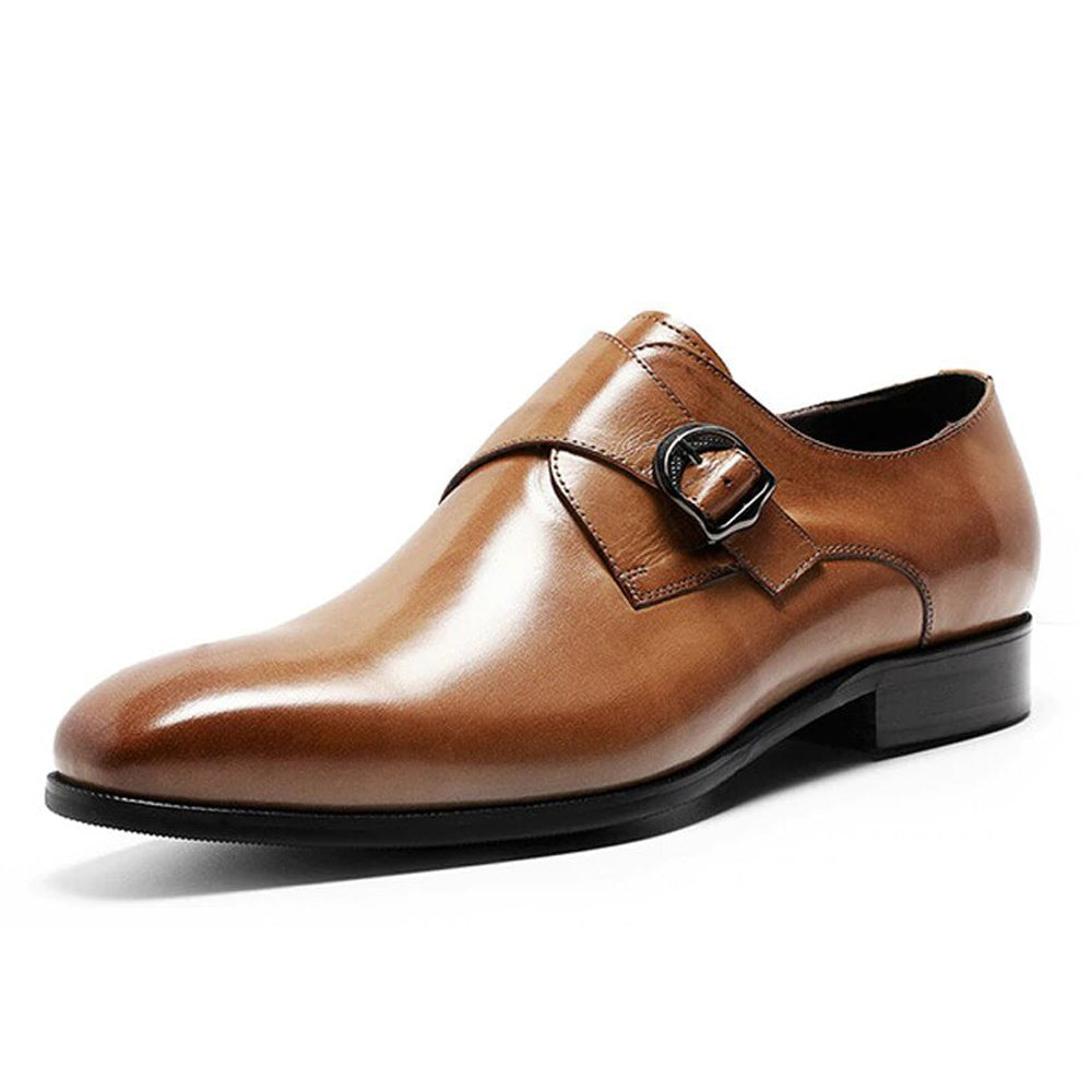 Hemsworth Tan Single Monk Strap - Romèro Ferrera