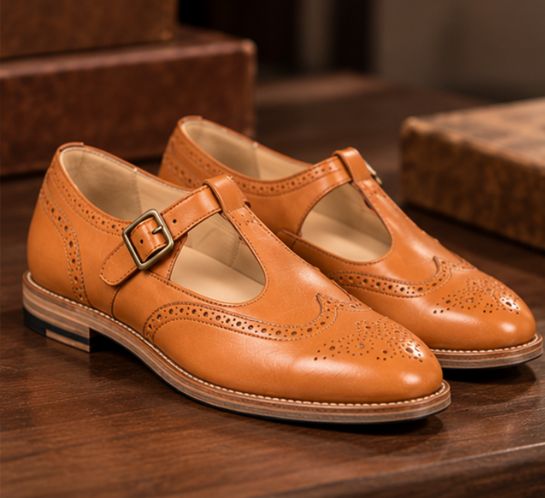 Darius Tan Brogue Sandal Shoe