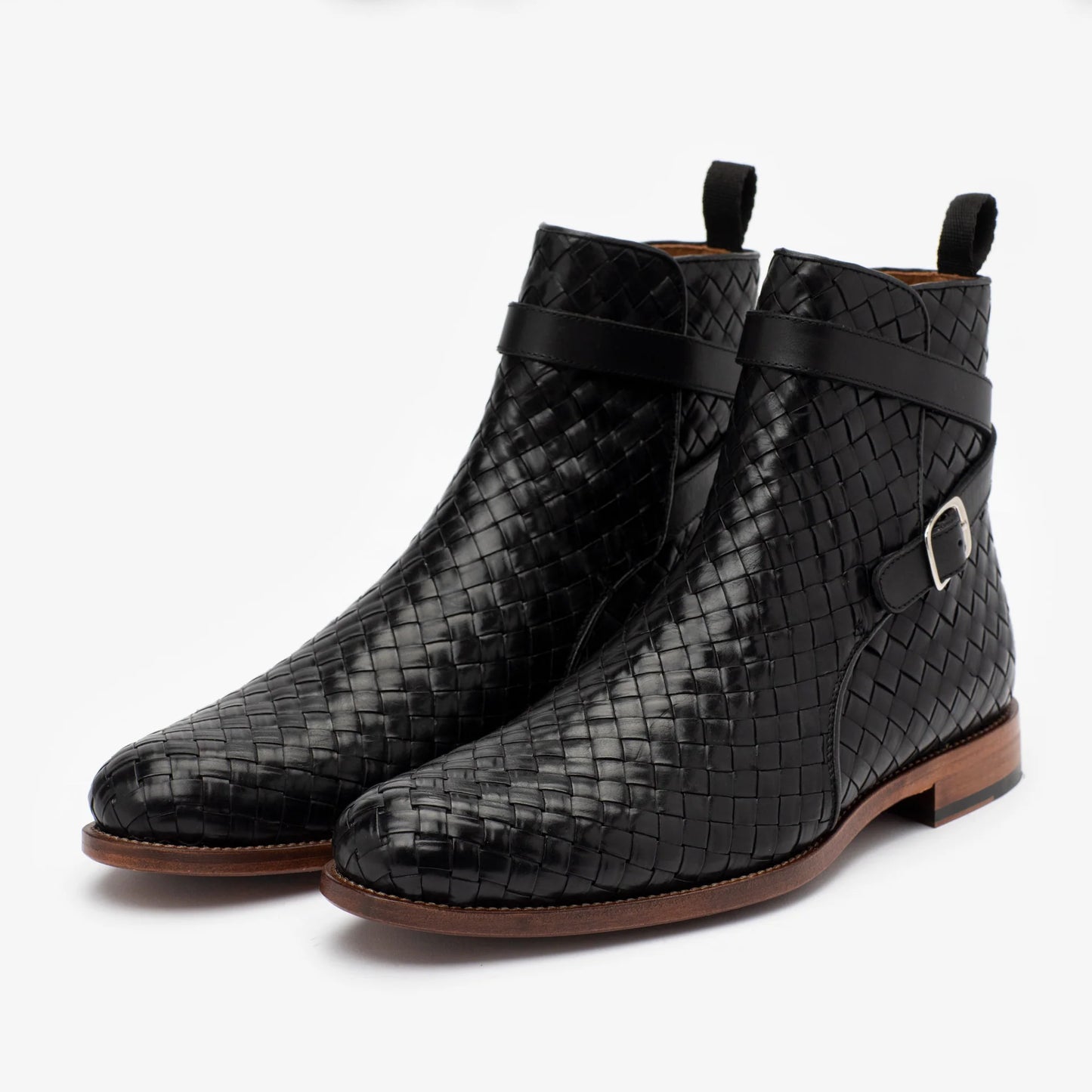 Samuel Black Leather Braided Jodhpuri Boot